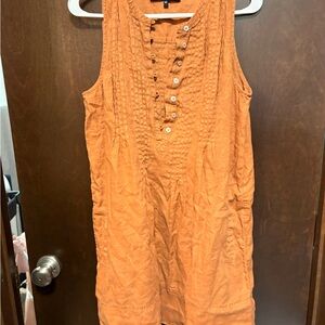 Quince Terracotta Button-Front Mini Dress